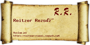 Reitzer Rezső névjegykártya